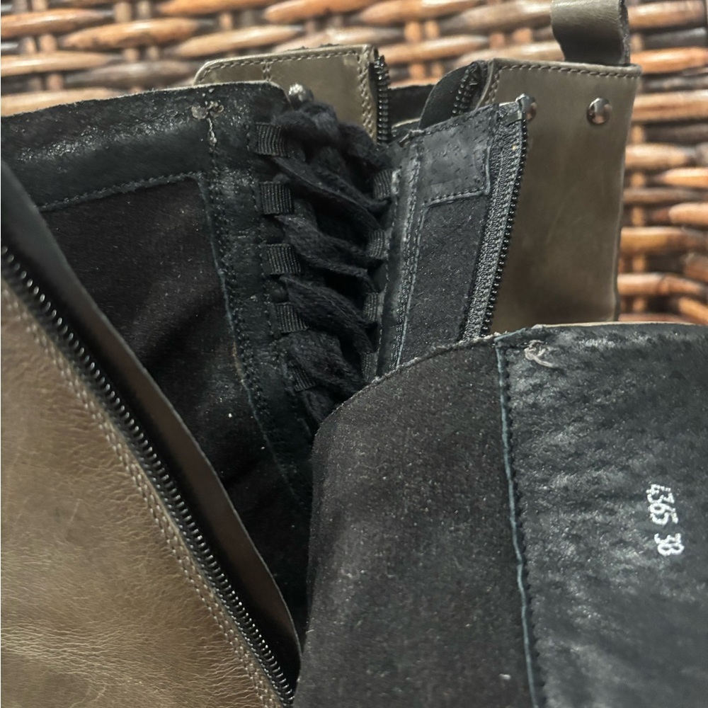Gabriella Green  Leather Combat Boots in size 38/7.5 Great Condition! - Picture 11 of 16
